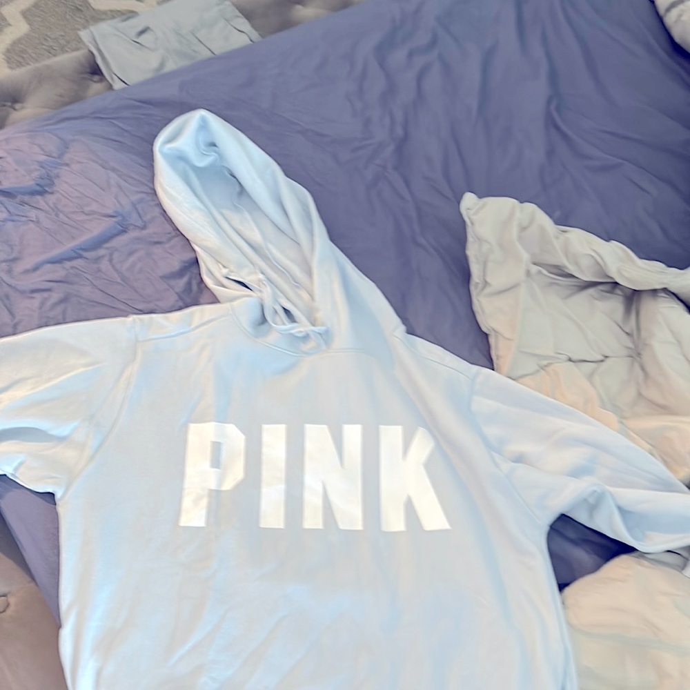 PINK Victoria's Secret Sky Blue Hoodie